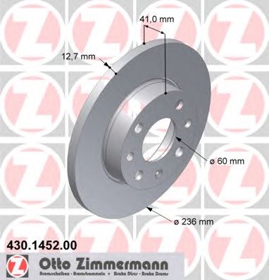 Тормозной диск ZIMMERMANN 430.1452.00