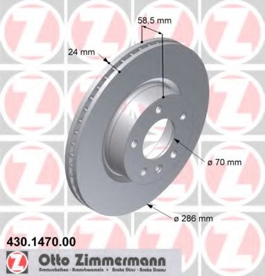 Гальмівний диск ZIMMERMANN 430.1470.00