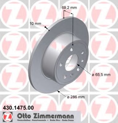 Тормозной диск ZIMMERMANN 430.1475.00