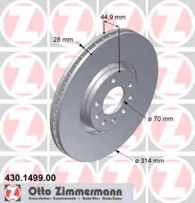 Тормозной диск ZIMMERMANN 430.1499.00