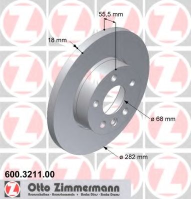 Гальмівний диск ZIMMERMANN 600.3211.00