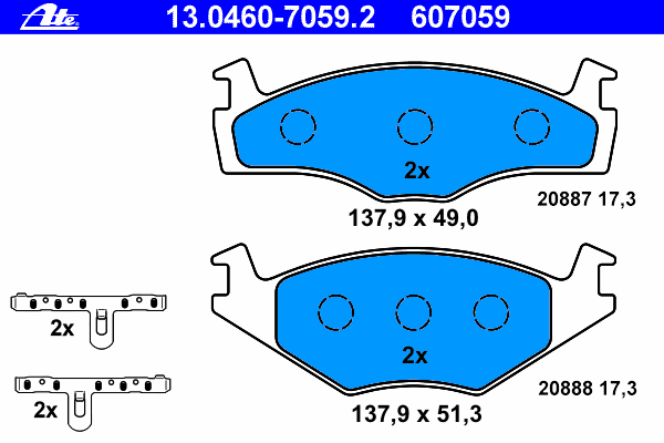 Тормозные колодки ATE 13.0460-7059.2