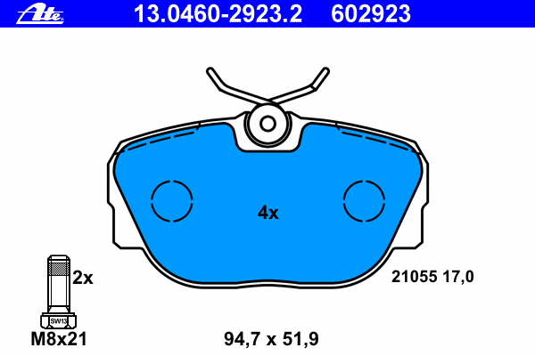 Тормозные колодки ATE 13.0460-2923.2