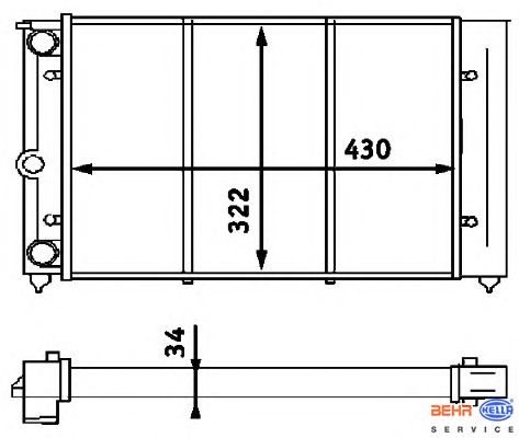Радиатор охлаждения BEHR HELLA SERVICE 8MK 376 713-321