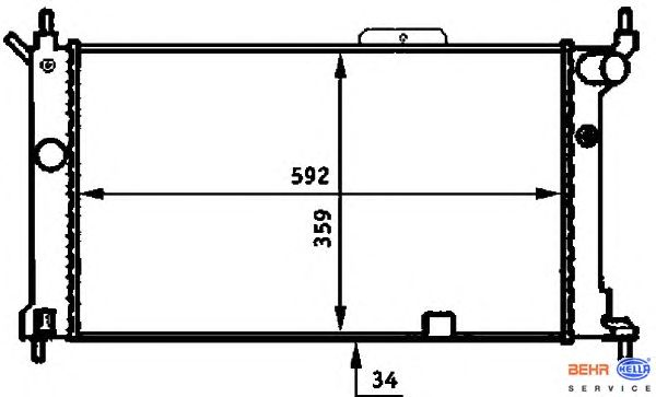 Радиатор охлаждения BEHR HELLA SERVICE 8MK 376 713-581