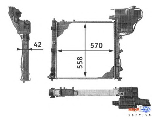 Радиатор охлаждения BEHR HELLA SERVICE 8MK 376 721-651