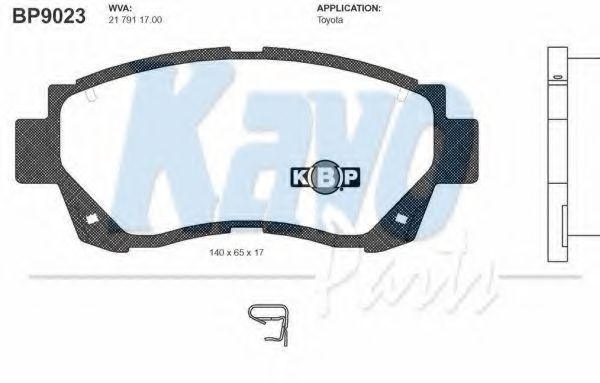 Гальмівні колодки KAVO PARTS BP-9023