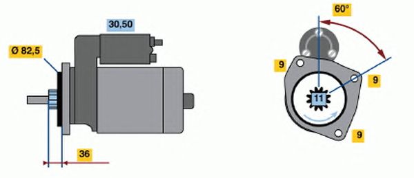 Стартер BOSCH 0 001 108 099