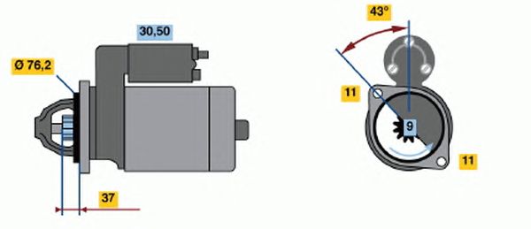 Стартер BOSCH 0 001 108 203