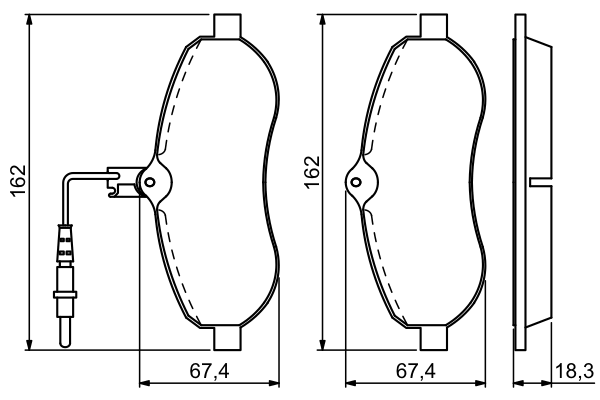Тормозные колодки BOSCH 0 986 494 163