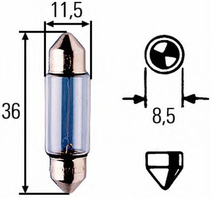 Лампа накаливания HELLA 8GM 002 092-241 (фонарь освещения номерного знака, внутреннее освещение, стояночный / габаритный огонь)
