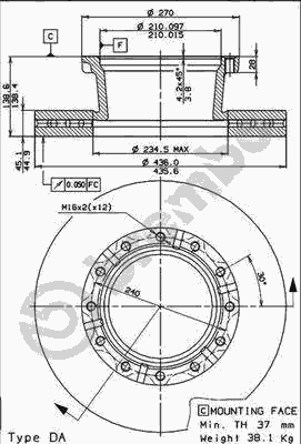 Гальмівний диск BREMBO 09.7183.40
