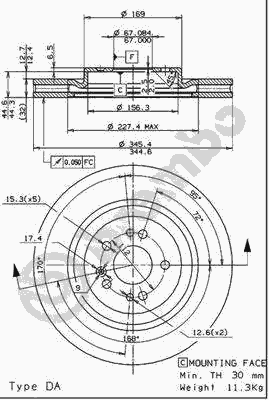 Тормозной диск BREMBO 09.7606.11