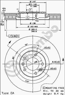 Гальмівний диск BREMBO 09.7680.10