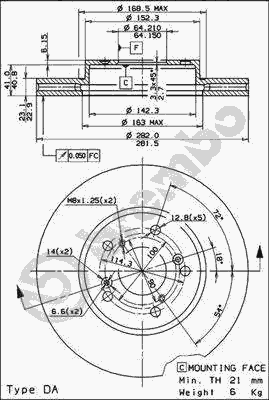 Тормозной диск BREMBO 09.7932.14