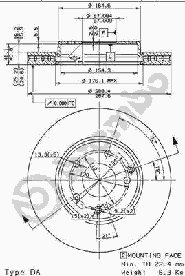 Гальмівний диск BREMBO 09.8411.10