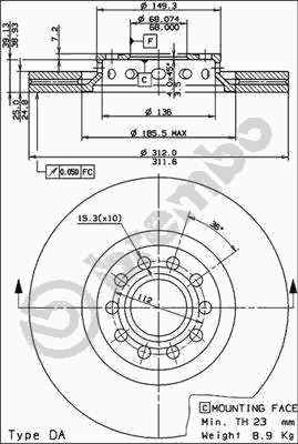 Тормозной диск BREMBO 09.8690.11
