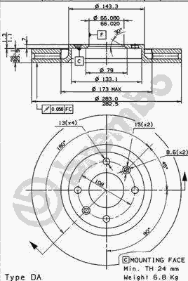 Тормозной диск BREMBO 09.8760.10