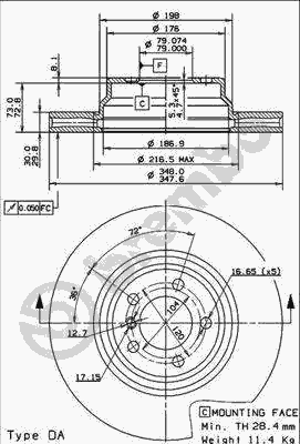 Тормозной диск BREMBO 09.9355.10