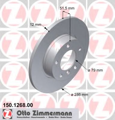 Тормозной диск ZIMMERMANN 150.1268.00