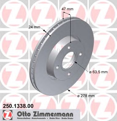 Гальмівний диск ZIMMERMANN 250.1338.00
