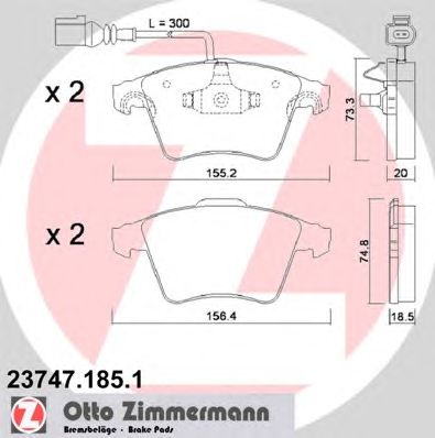Тормозные колодки ZIMMERMANN 23747.185.1