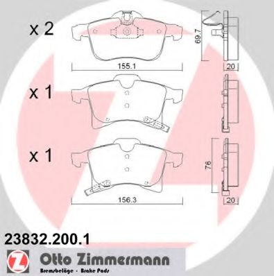 Тормозные колодки ZIMMERMANN 23832.200.1