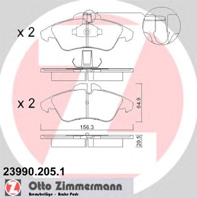 Тормозные колодки ZIMMERMANN 23990.205.1