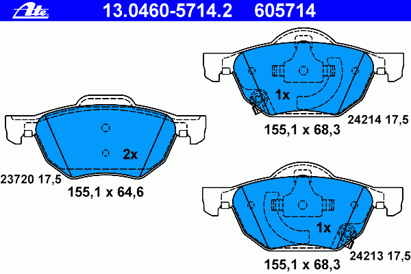 Тормозные колодки ATE 13.0460-5714.2