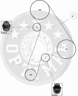 Комплект ременя ГРМ OPTIMAL SK-1143
