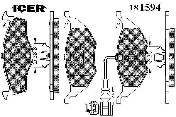 Тормозные колодки ICER 181594