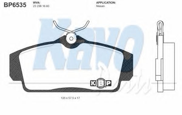 Тормозные колодки KAVO PARTS BP-6535