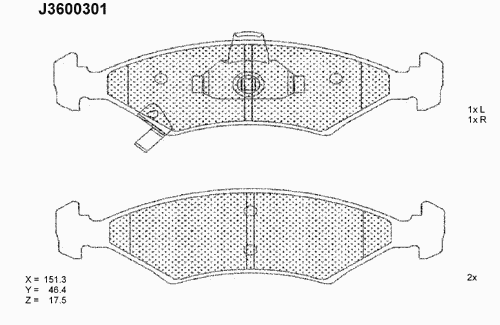 Тормозные колодки NIPPARTS J3600301
