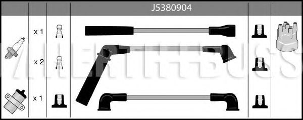Комплект високовольтних проводів HERTH+BUSS JAKOPARTS J5380904
