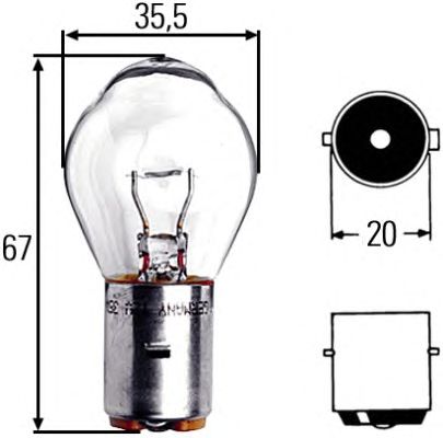 Лампа накаливания HELLA 8GA 002 083-251 (фара рабочего освещения, задняя противотуманная фара, фара заднего хода)