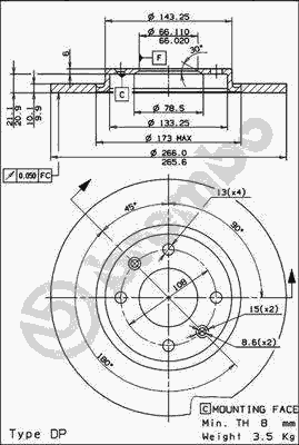 Тормозной диск BREMBO 08.2938.24