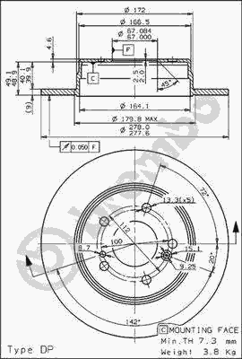Гальмівний диск BREMBO 08.5178.30
