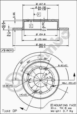 Тормозной диск BREMBO 08.5803.20