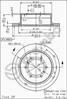 Гальмівний диск BREMBO 08.7106.10