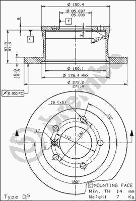 Тормозной диск BREMBO 08.7725.10
