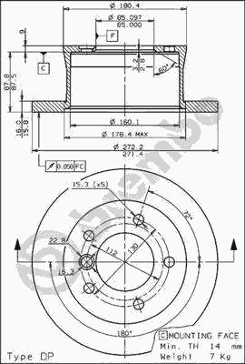 Тормозной диск BREMBO 08.7725.20
