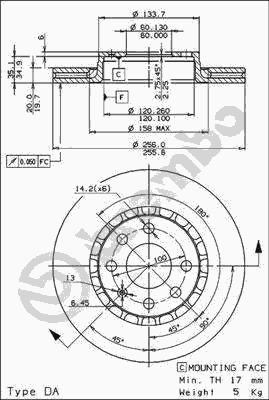 Тормозной диск BREMBO 09.5527.24