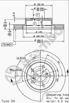 Тормозной диск BREMBO 09.5673.14