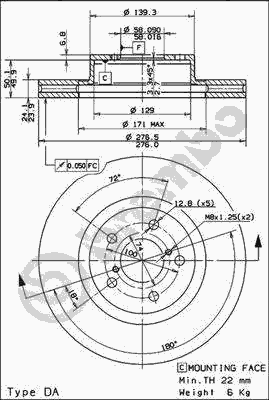 Тормозной диск BREMBO 09.5674.24
