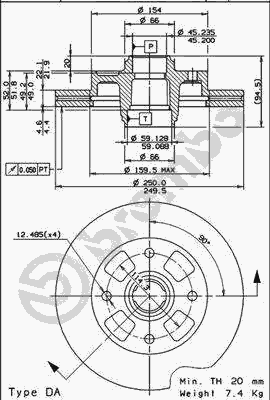 Тормозной диск BREMBO 09.6906.10