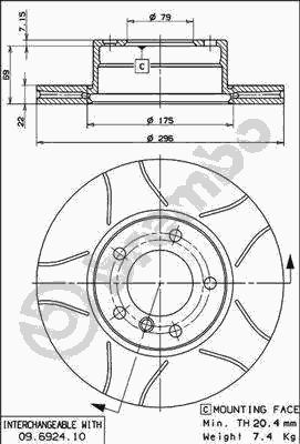 Гальмівний диск BREMBO 09.6924.75