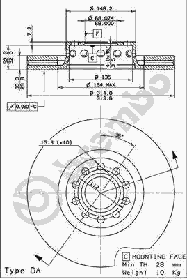 Тормозной диск BREMBO 09.7728.11