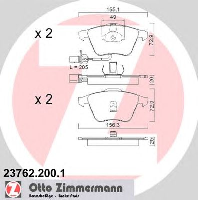 Тормозные колодки ZIMMERMANN 23762.200.1