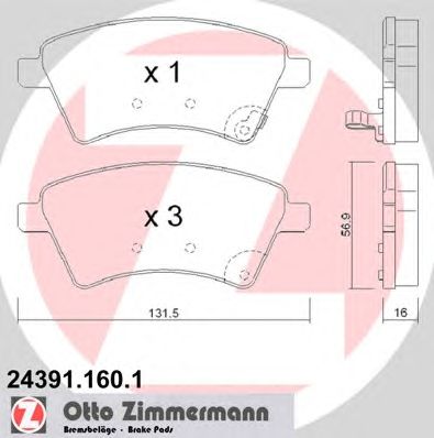 Тормозные колодки ZIMMERMANN 24391.160.1