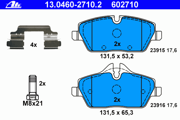 Тормозные колодки ATE 13.0460-2710.2